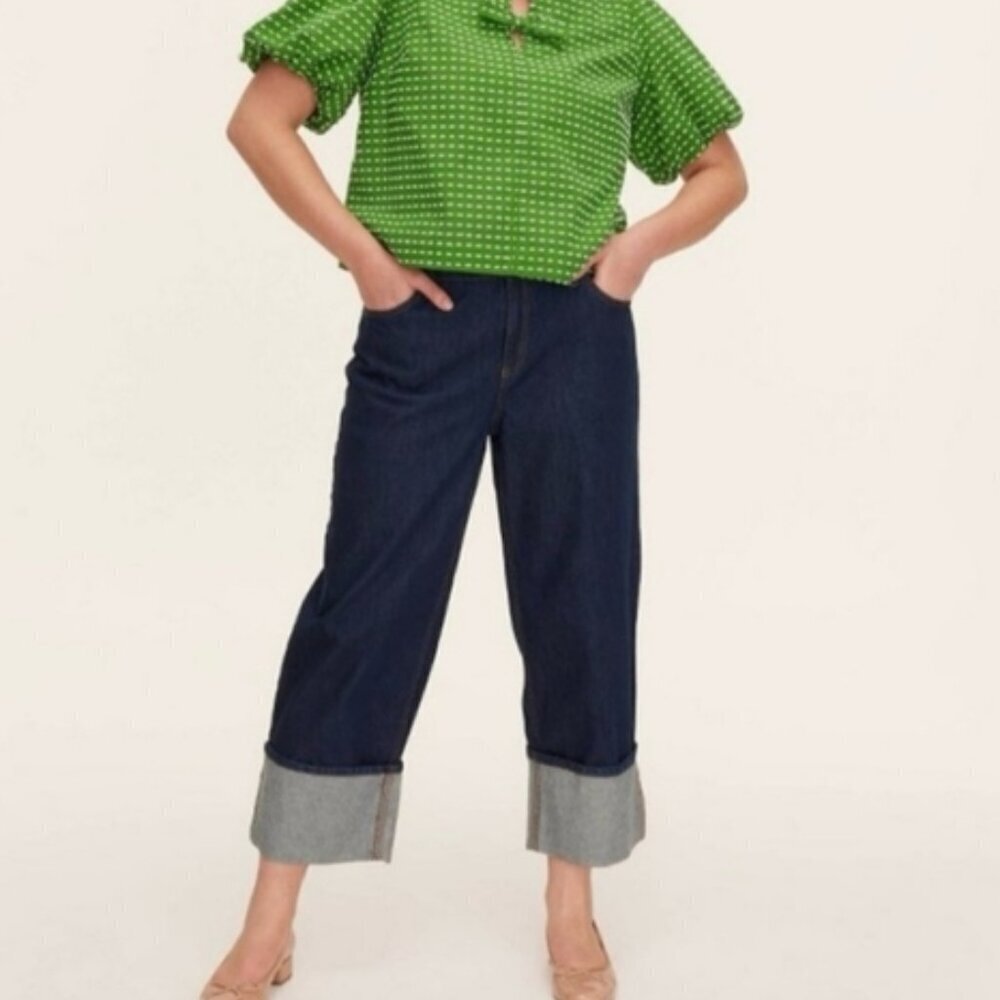 New Kate Spade NY x Target Women's Blue Wide Leg Denim Jeans, sz 2-14